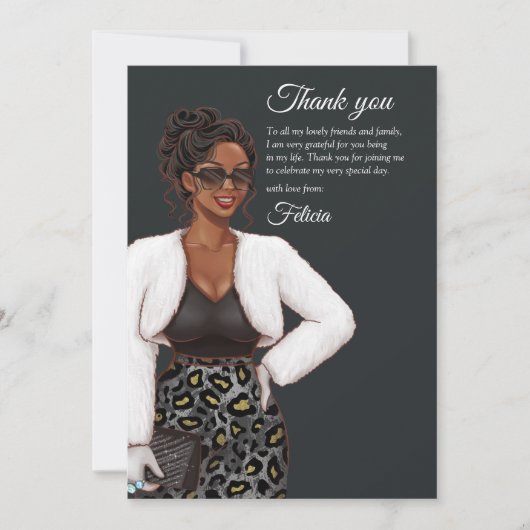 黒人女性 サンキューカード (正面)