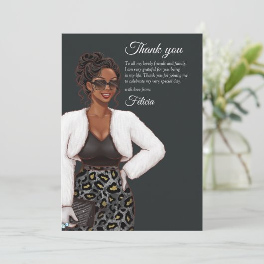 黒人女性 サンキューカード (スタンド正面)