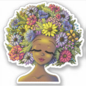 黒人女性 シール (正面)