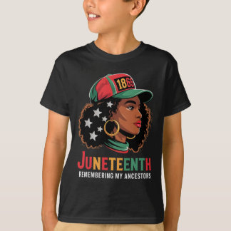黒人女性 ジューンティーンス 祖先を思い出す Vi Tシャツ