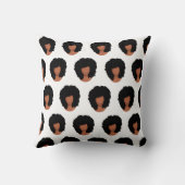 黒人女性、ナチュラルヘアアフロパターン クッション (裏面)