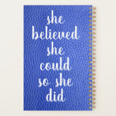 黒人女性、バブルガム、ブルーレザーフェイクズ プランナー手帳 (裏面)