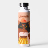 黒人女性、ビッグハット、バケーションビベス ウォーターボトル (左面)