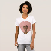 黒人女性，ピンクアフロ，ナチュラルヘア美しい Tシャツ (正面フル)