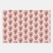 黒人女性，ピンクアフロ，ナチュラルヘア，ピンク ラッピングペーパーシート (正面3)