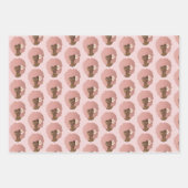 黒人女性，ピンクアフロ，ナチュラルヘア，ピンク ラッピングペーパーシート (正面2)