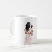 黒人女性 ピンクドレス 赤ちゃん コーヒーマグカップ (正面左)