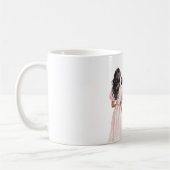 黒人女性 ピンクドレス 赤ちゃん コーヒーマグカップ (左)