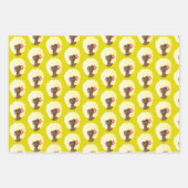 黒人女性,ブロンド・アフロナチュラルヘア,黄色 ラッピングペーパーシート (正面2)