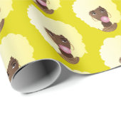 黒人女性，ブロンド・アフロピンク・バブルガム，黄色 ラッピングペーパー (ロールコーナー)