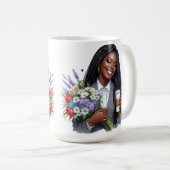 黒人女性 メラニン シスター アフリカ系アメリカ人女性 コーヒーマグカップ (正面右)