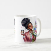 黒人女性 メラニン シスター アフリカ系アメリカ人女性 コーヒーマグカップ (正面右)