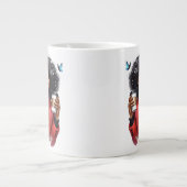 黒人女性 メラニン シスター アフリカ系アメリカ人女性 ジャンボコーヒーマグカップ (正面)