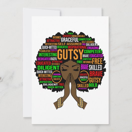 黒人女性 メラニン シスタ ジュンティース クイーン 女性 招待状 (正面)