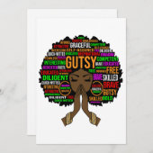 黒人女性 メラニン シスタ ジュンティース クイーン 女性 招待状 (正面/裏面)