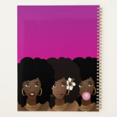 黒人女性、分隊ゴール、ナチュラル美しい |マゼンタ プランナー手帳 (裏面)