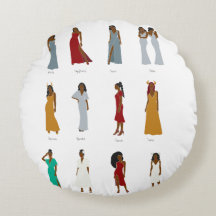 黒人女性〔占星術の〕十二宮図枕