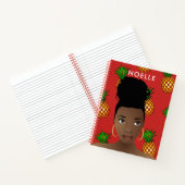 黒人女性，甘いパイナップル，赤 ノートブック (内部)