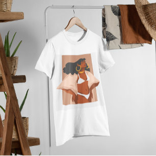 黒人女性,白ビキニ,ビーチバケーションレディ Tシャツ