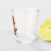 黒人女性，白ビキニ，ビーチ準備完了 ショットグラス (右)