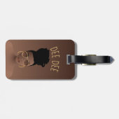 黒人女性、金ゴールドシェード&ハイバンブラウン ラゲッジタグ (裏面横)