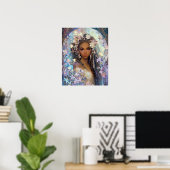 黒人女性 黒の女王 ファンタジーアート 女神 ポスター (ホームオフィス)