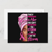 黒人女性Iは嵐の乳がん認識度 案内ポストカード (正面/裏面)