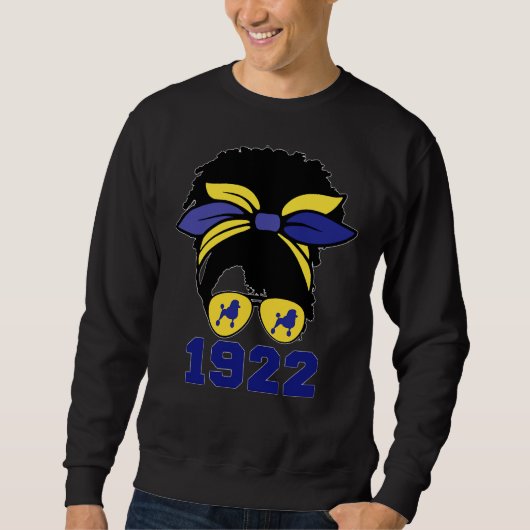 黒人女性Sgrho Sigma 1922プードルローハンドサイン スウェットシャツ (正面)