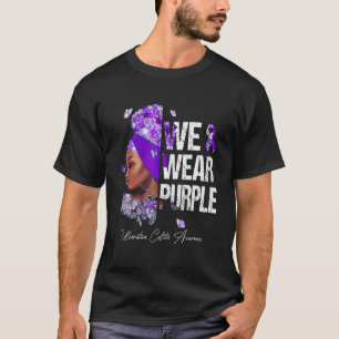 黒人女性We衣服パープル潰瘍性大腸炎戦争 Tシャツ
