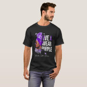 黒人女性We衣服パープル潰瘍性大腸炎戦争 Tシャツ (正面フル)