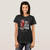 黒人女性We衣服ブルゴーニュ鎌細胞貧血Aw Tシャツ (正面フル)