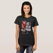 黒人女性We衣服ブルゴーニュ髄膜炎認識度 Tシャツ (正面フル)