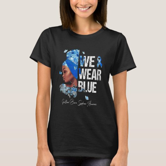 黒人女性We衣服ブルーギランバレ症候群A Tシャツ (正面)