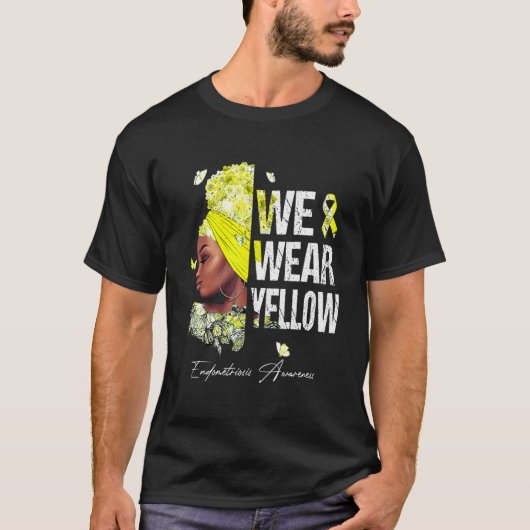 黒人女性We衣服黄子宮内膜症認識度 Tシャツ (正面)