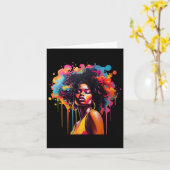 黒人女王 アフロ メラニン溢れるジュンティーン アフリカン カード (黄色い花)