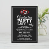 黒人学モダン校卒業パーティー|ロゴの追加 招待状 (スタンド正面)