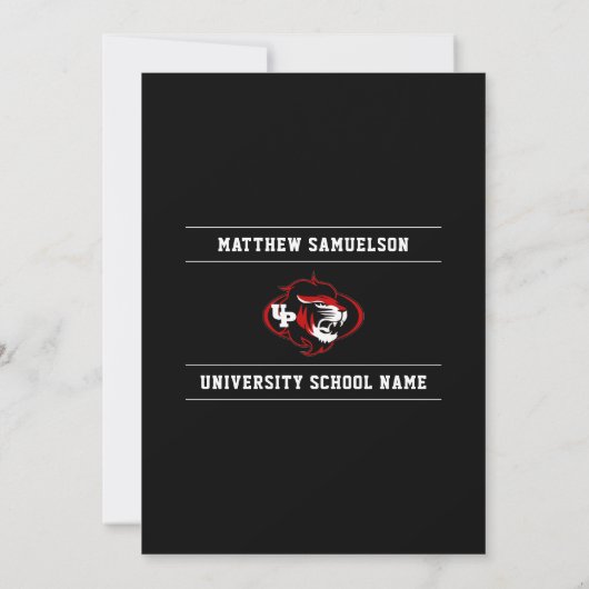 黒人学モダン校卒業パーティー|ロゴの追加 招待状 (裏面)