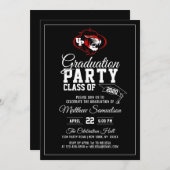 黒人学モダン校卒業パーティー|ロゴの追加 招待状 (正面/裏面)