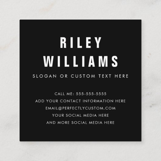 黒人学生モダン卒業ネットワーク写真 スクエア名刺 (裏面)