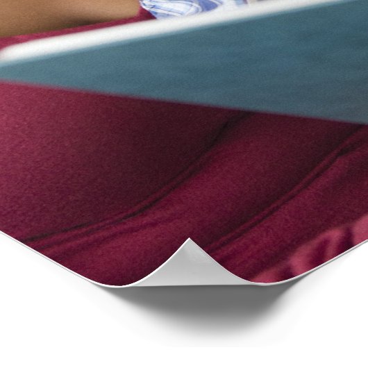 黒人家読の本を一緒に ポスター (角)