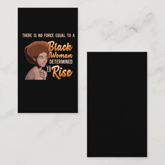 黒人少女の魔法、アフリカの女王が立ち上がる決意 名刺 (正面/裏面)