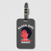 黒人少女魔法アフロ黒人歴史月間2024 ラゲッジタグ (正面縦)