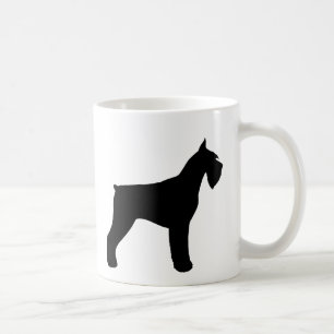 黒人巨人シュナウザー・シルエット犬好きの人 コーヒーマグカップ