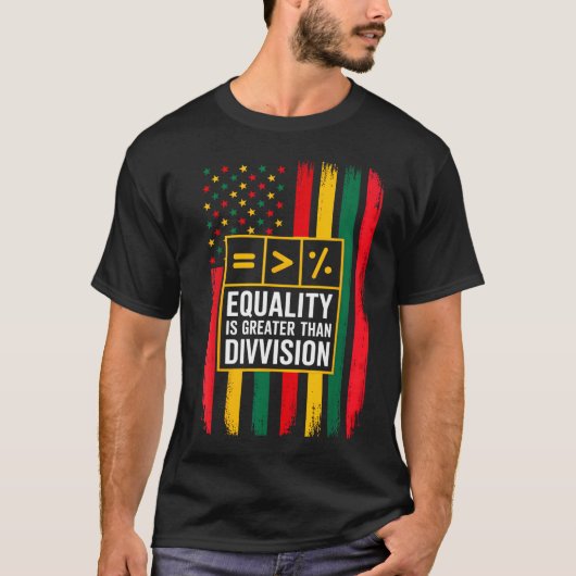 黒人平等のためのジューンティーンスは分断よりも偉大 Tシャツ (正面)
