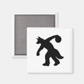 黒人形犬ボーリング磁石0001 マグネット (正面/裏面)