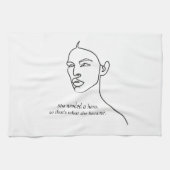 黒人彼女ミニマルはヒーローのインスピレーションの女の子になった キッチンタオル (横)