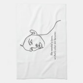 黒人彼女ミニマルはヒーローのインスピレーションの女の子になった キッチンタオル (縦)