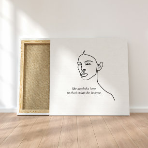 黒人彼女ミニマルはヒーローのインスピレーションの女の子になった キャンバスプリント