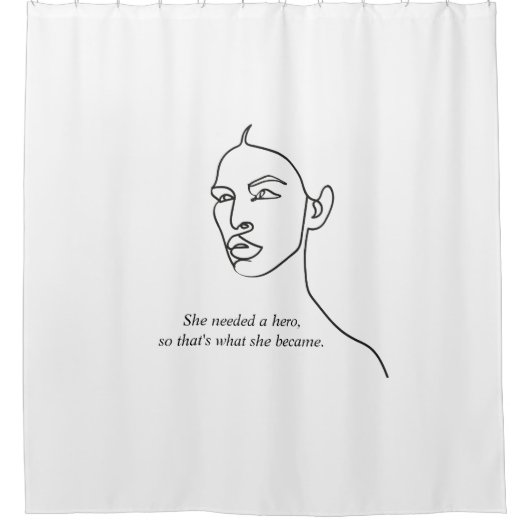 黒人彼女ミニマルはヒーローのインスピレーションの女の子になった シャワーカーテン (正面)