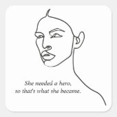 黒人彼女ミニマルはヒーローのインスピレーションの女の子になった スクエアシール (正面)